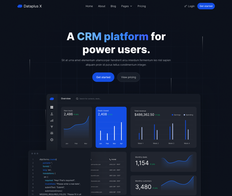 Home V1 - Dataplus X Webflow Template