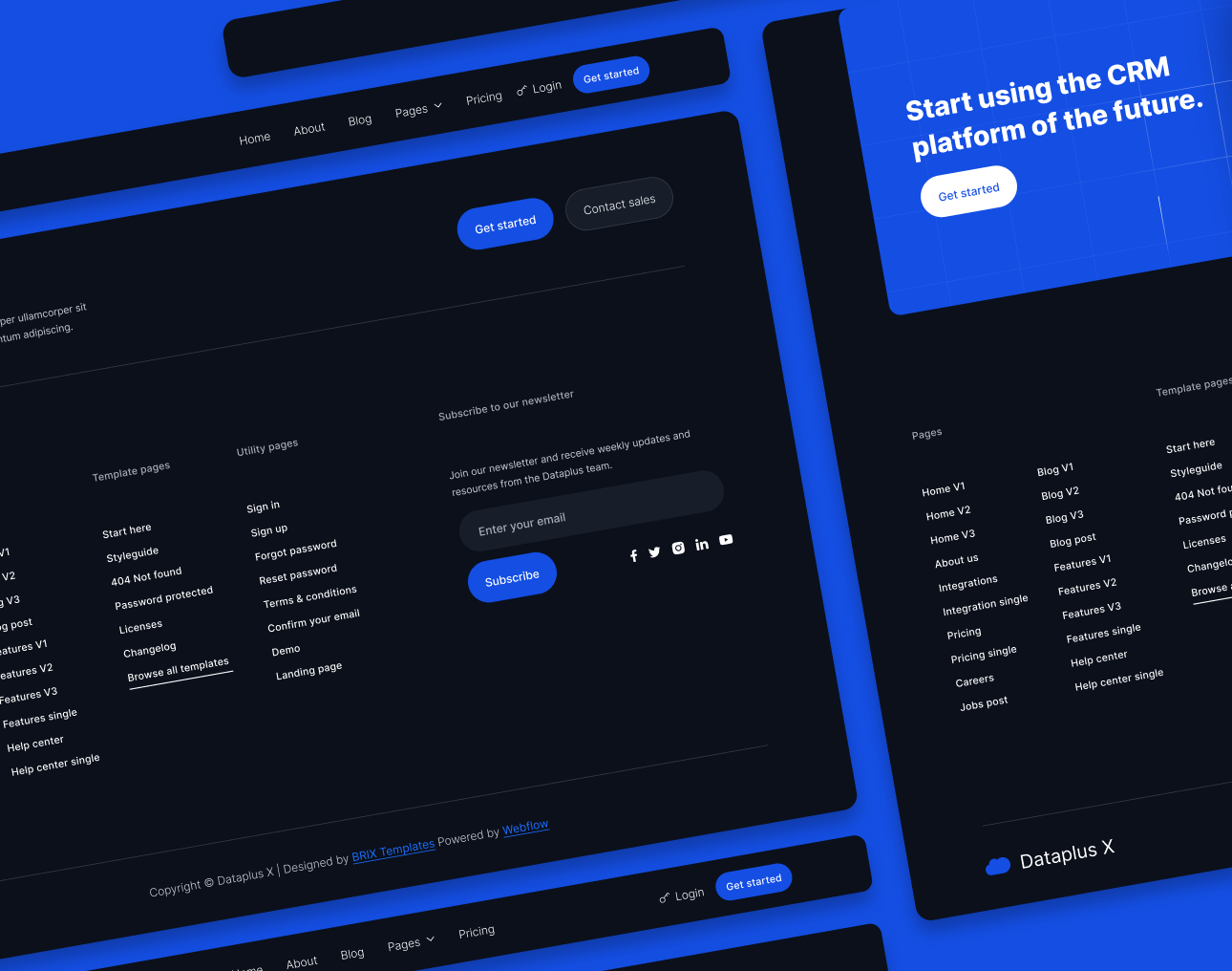 3 Headers And Footers - Dataplus X Webflow Template