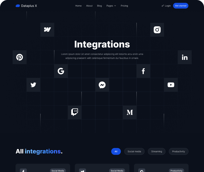 Integrations - Dataplus Webflow Template