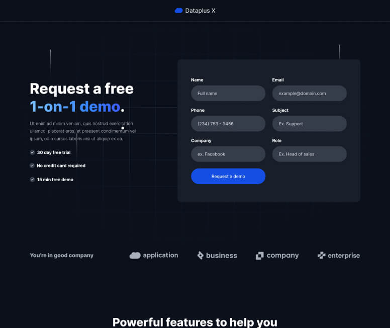 Landing Page - Dataplus X Webflow Template