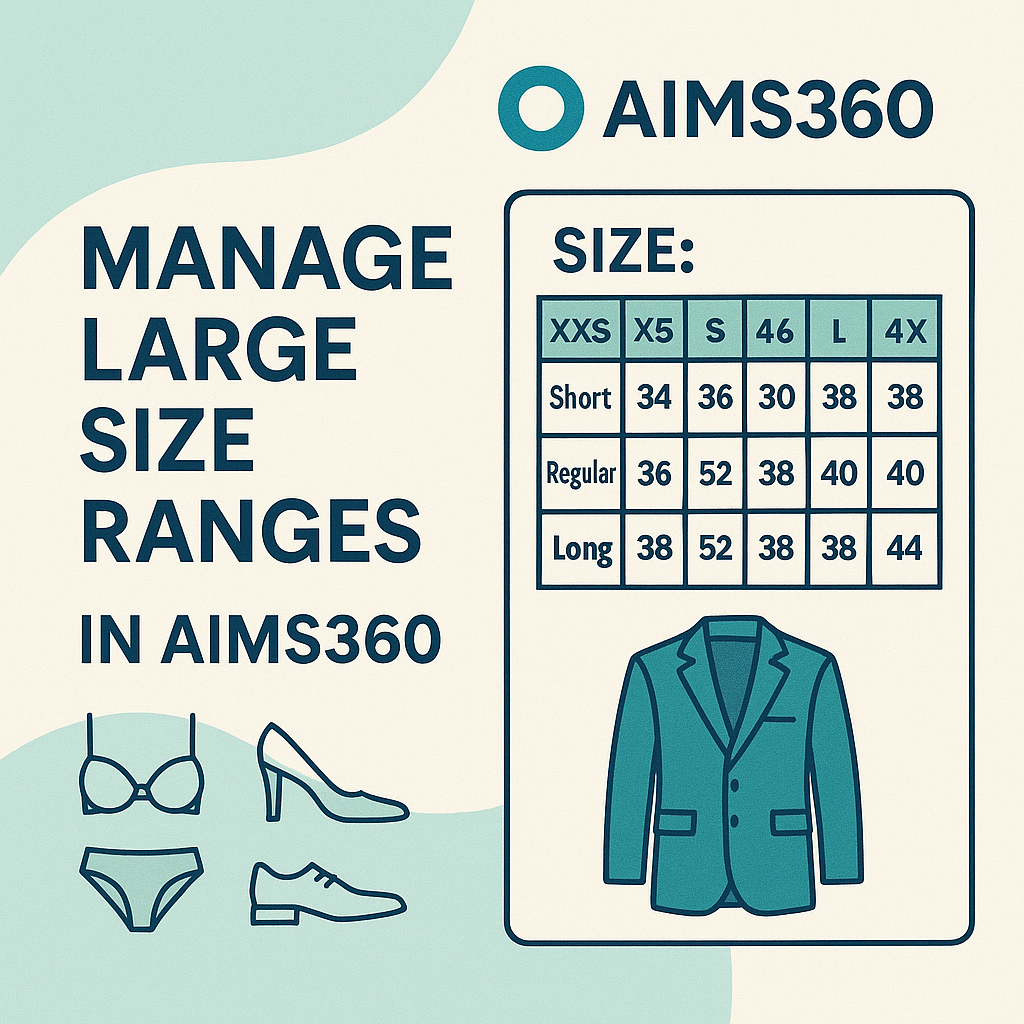 AIMS360 is the best fashion software for handling large size ranges including short/regular/long for suits/jackets/pants, lingerie, footwear, swimwear, and bras.