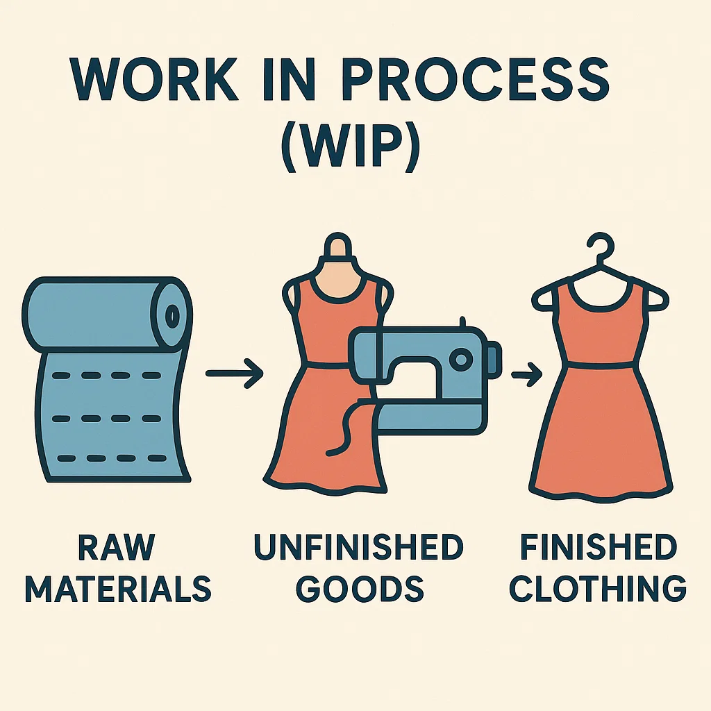 Work in process tracking for fashion inventory management software to streamline production and ensure real-time visibility of unfinished goods in AIMS360 apparel software