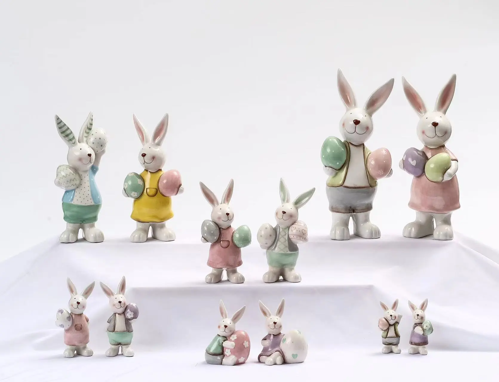 spring easter ceramic rabbit home decor