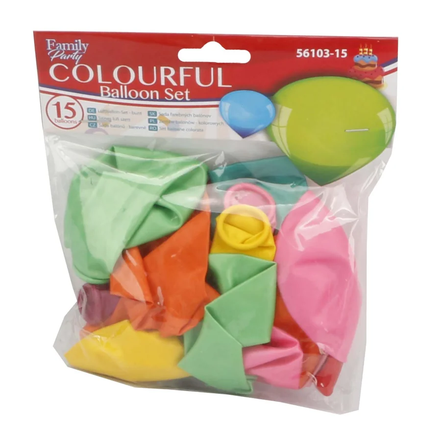 Colorful latex balloon set in package