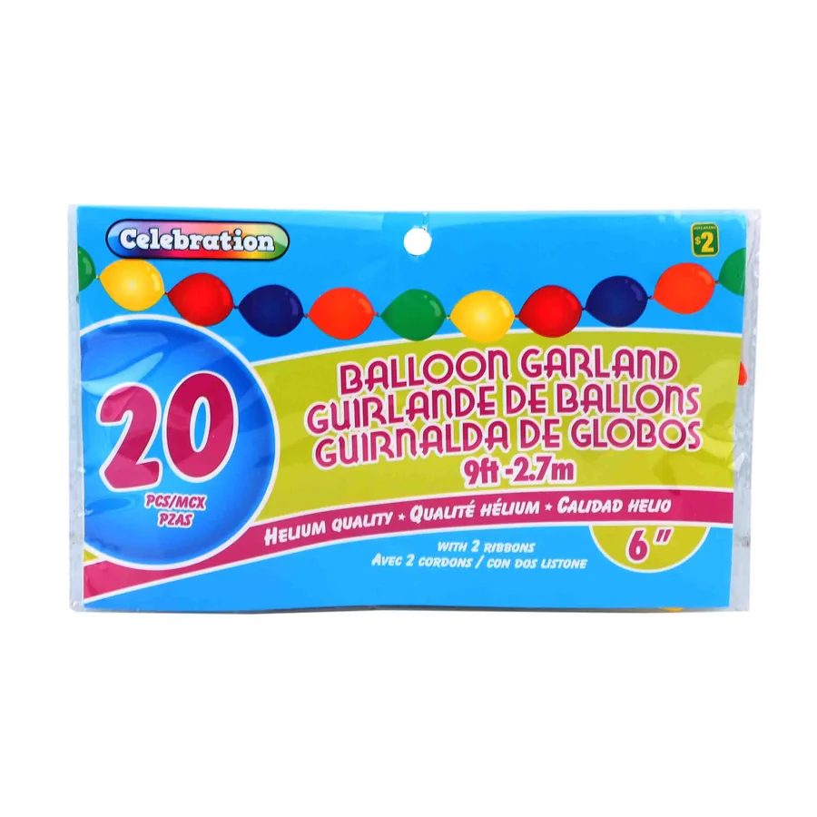 Colorful balloon garland for celebrations.