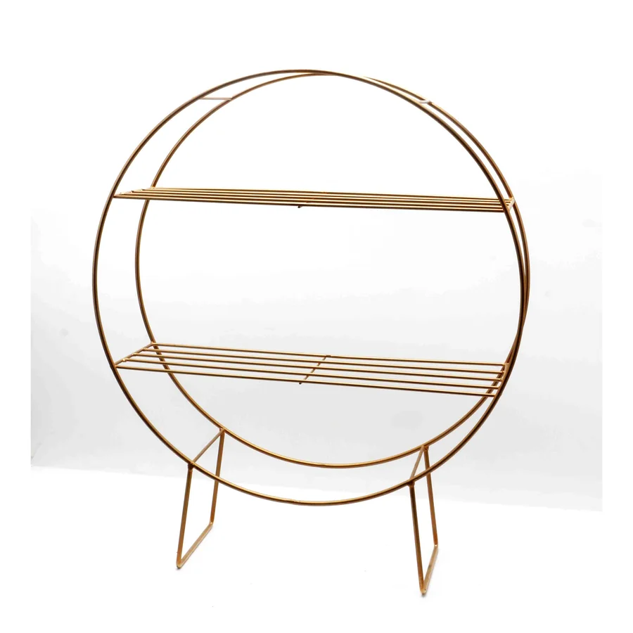 Copper wire round tiered plant stand