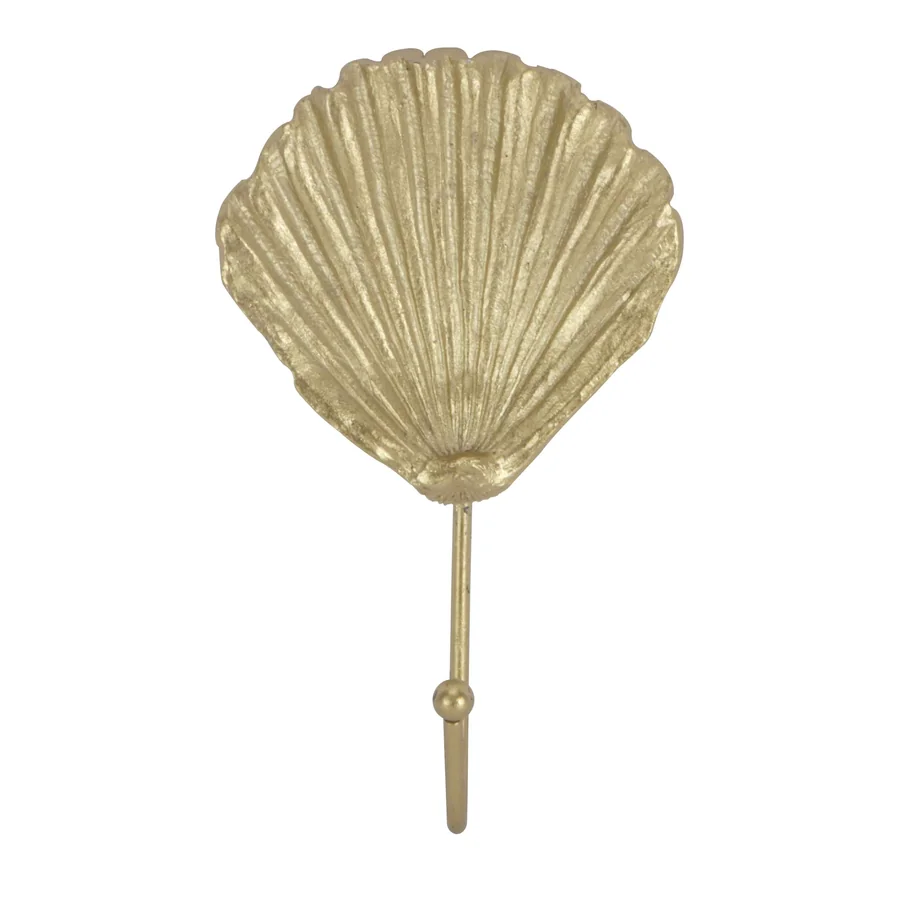 Gold metal seashell wall hook.