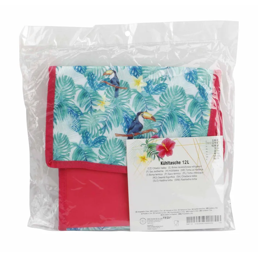 Printed fabric insulated lunch bag
