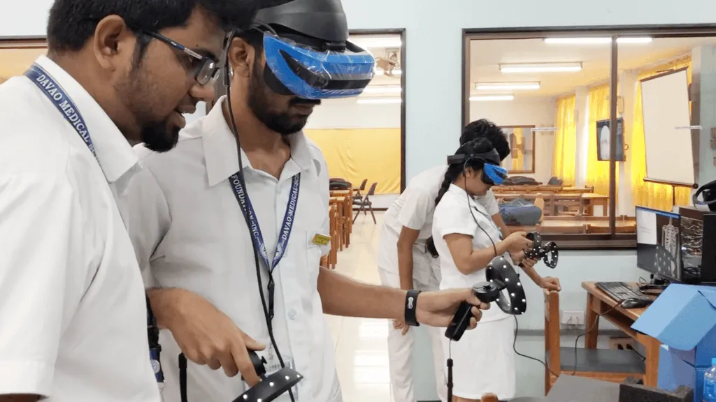 Medical students using BodyMap VR anatomy software at DMSF (Image credit: Davao Medical School Foundation)