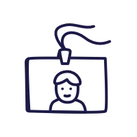 Badge carte d'identité avec cordon