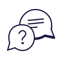 Bulles de discussion avec question
