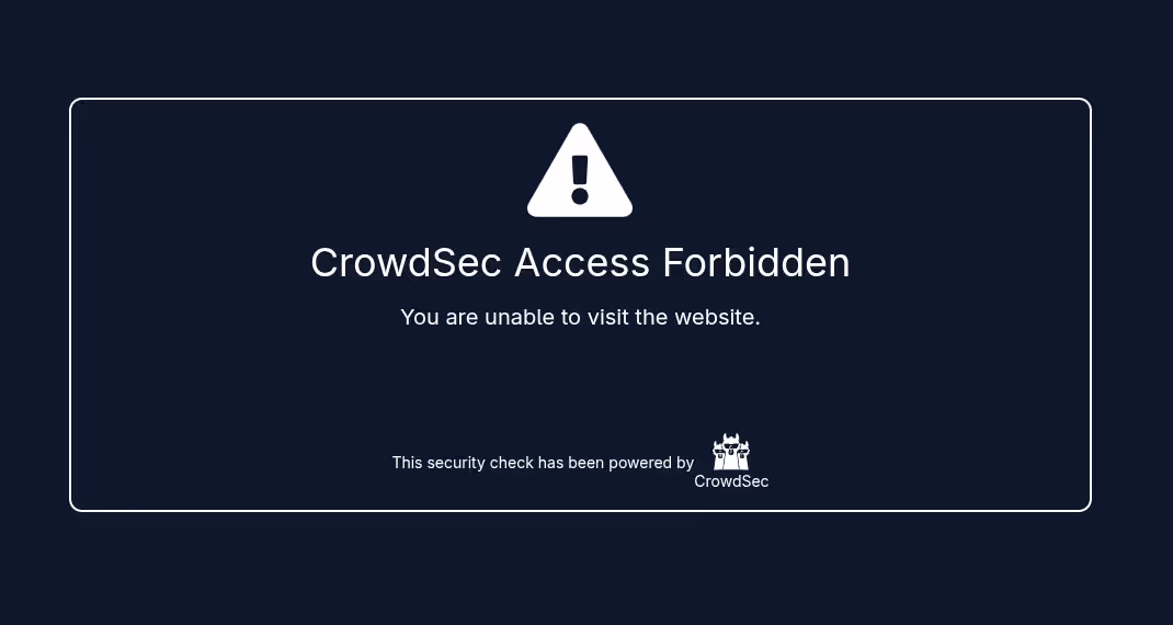 exemple de page de ban crowdsec