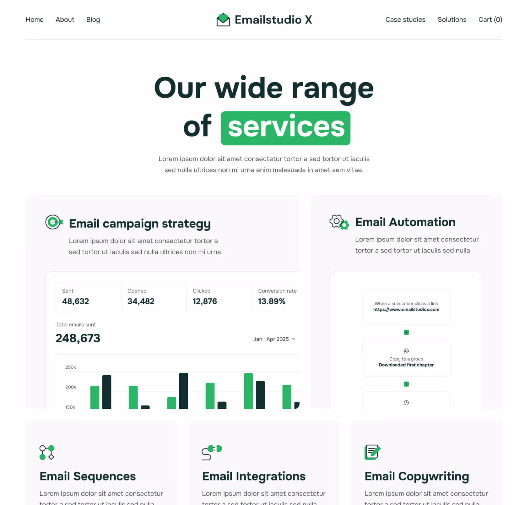Emailstudio X - Services Page - Email Marketing Agency Webflow Template