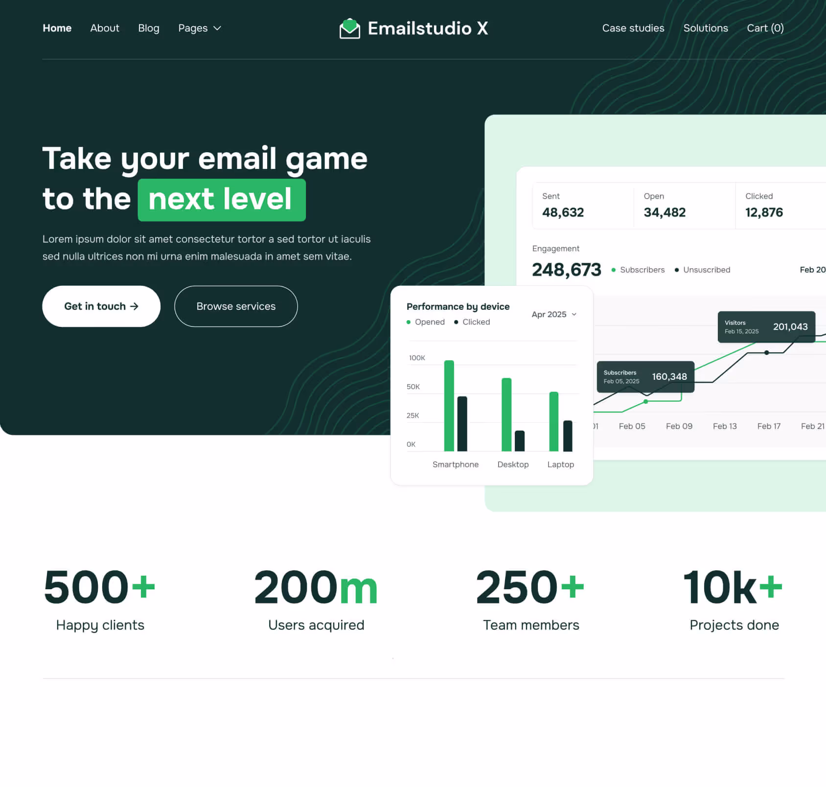 Emailstudio X - Home V2 Page - Email Marketing Agency Webflow Template