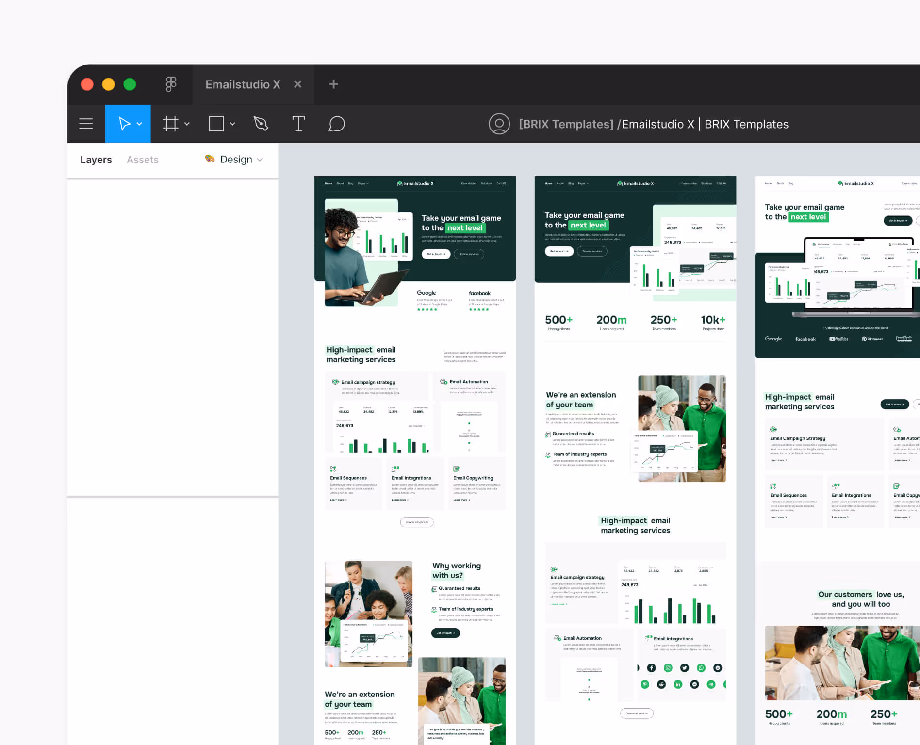 Emailstudio X - Figma File Included - Email Marketing Agency Webflow Template