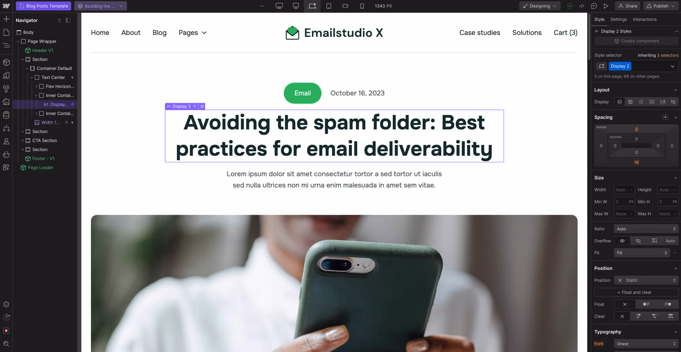 CMS Page - Emailstudio X Webflow Template
