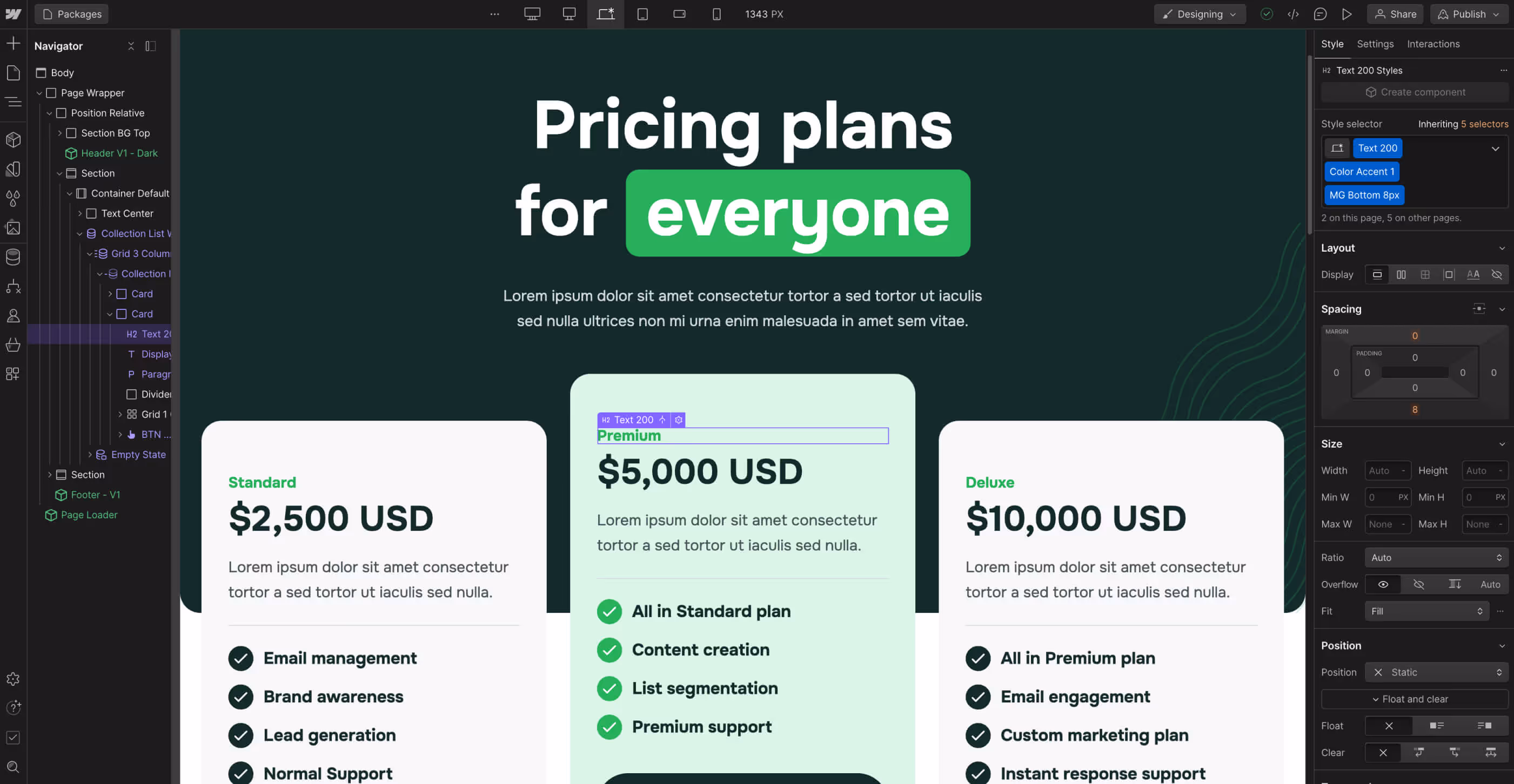 eCommerce Content - Emailstudio X Webflow Template