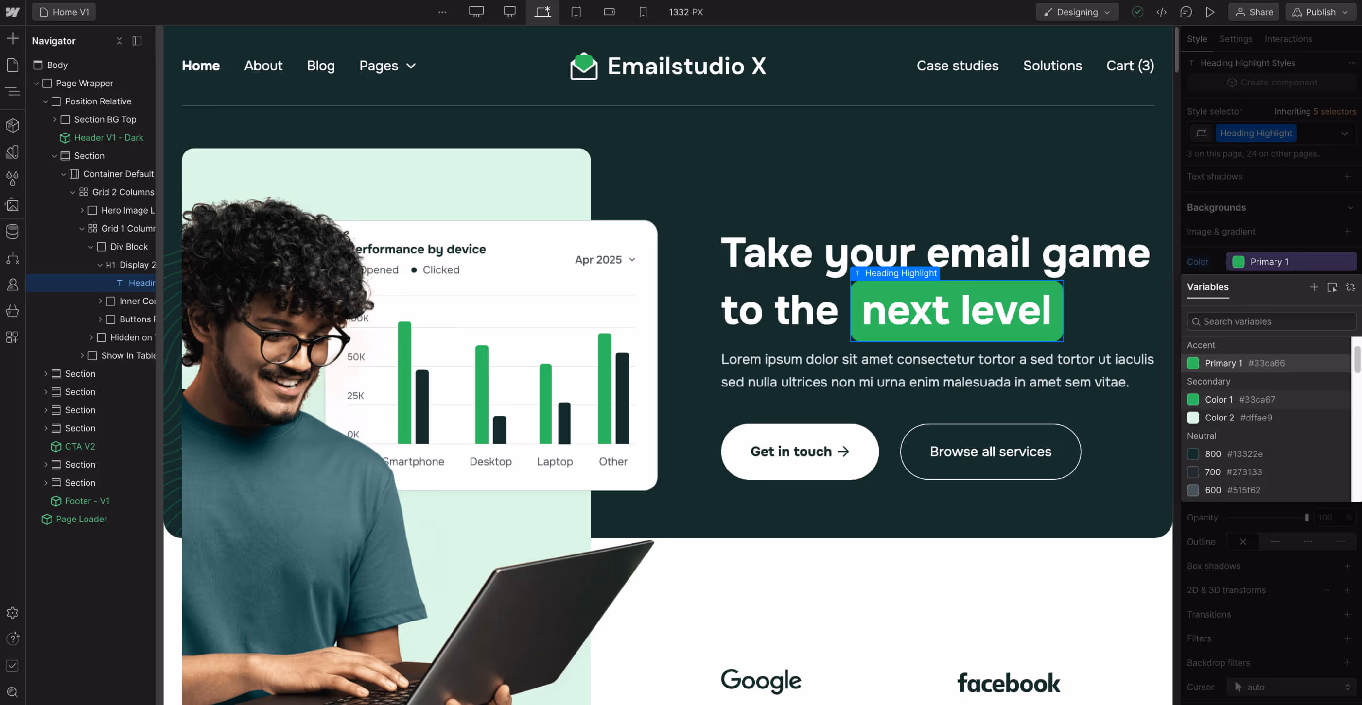 Color - Emailstudio X Webflow Template