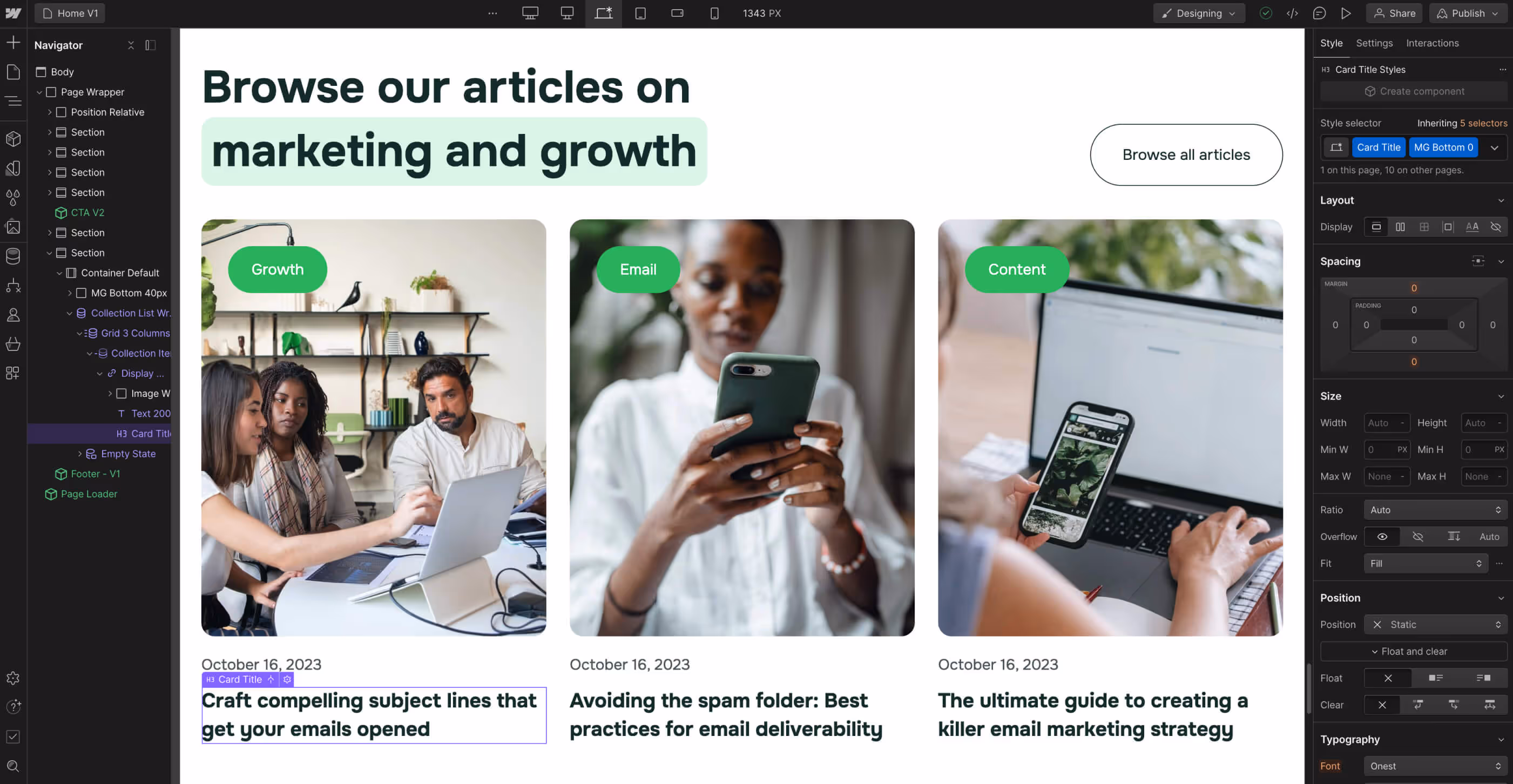 CMS Content - Emailstudio X Webflow Template