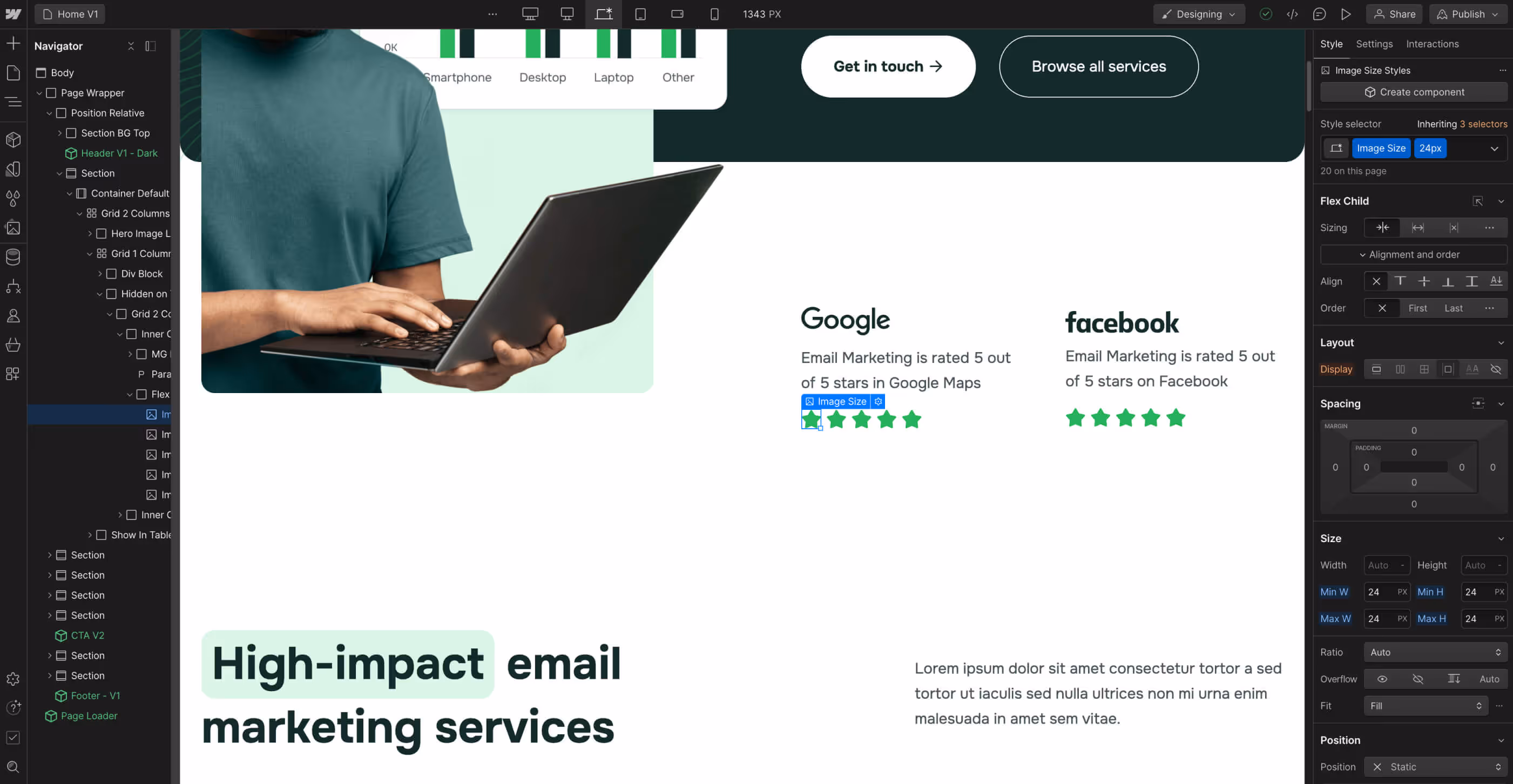 Icons And Graphics - Emailstudio X Webflow Template
