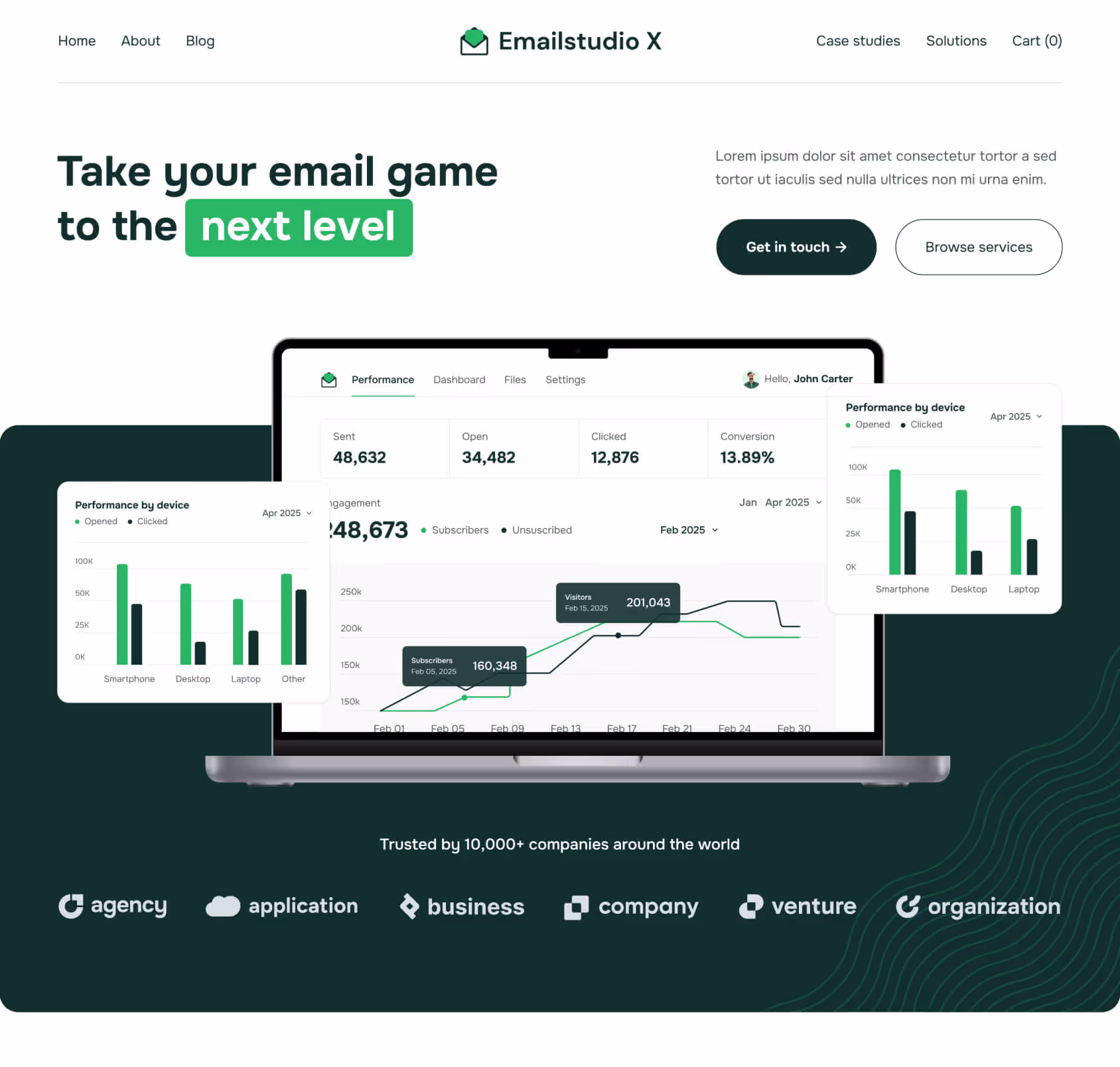 Emailstudio X - Home V3 Page - Email Marketing Agency Webflow Template