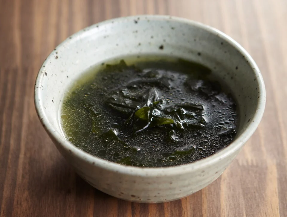 A bowl of miyeok-guk, Korean seaweed soup.