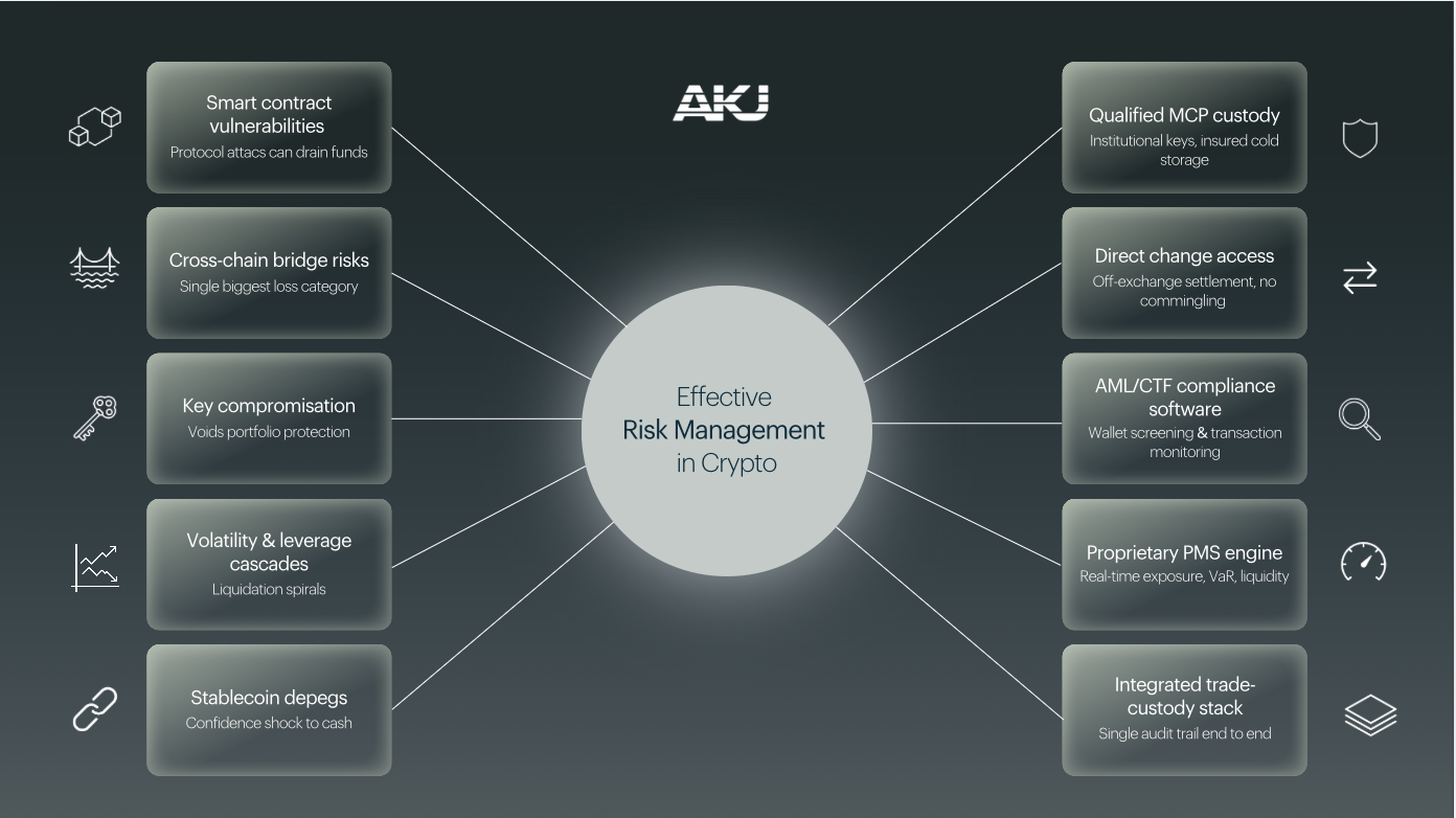 An illustration of the main types of risks in crypto