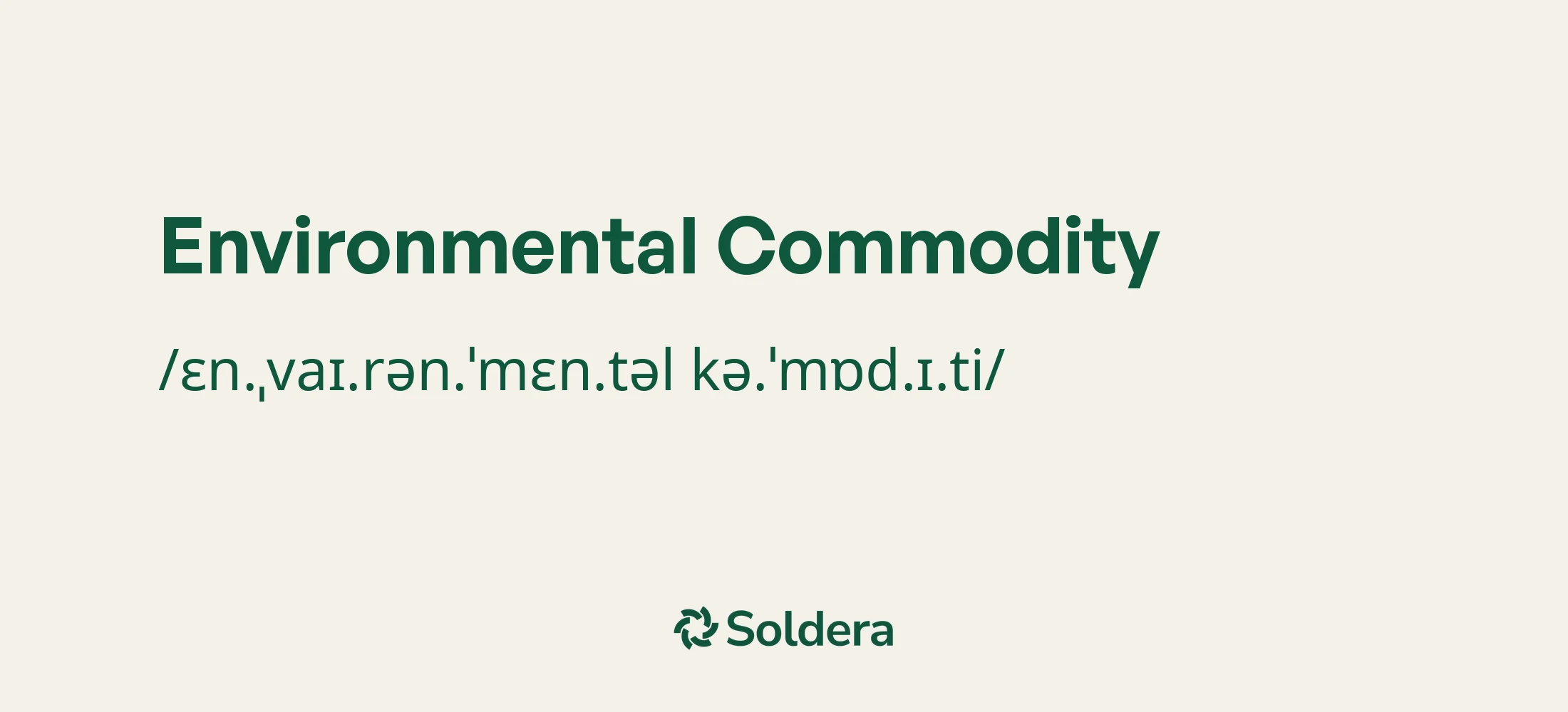 Pronunciation of Environmental Commodity Using IPA Characters