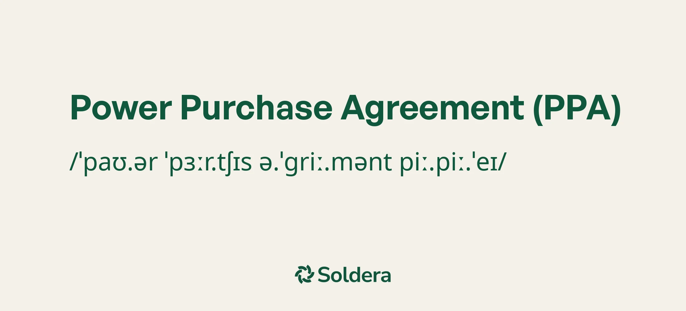 Pronunciation of Power Purchase Agreement (PPA) Using IPA Characters