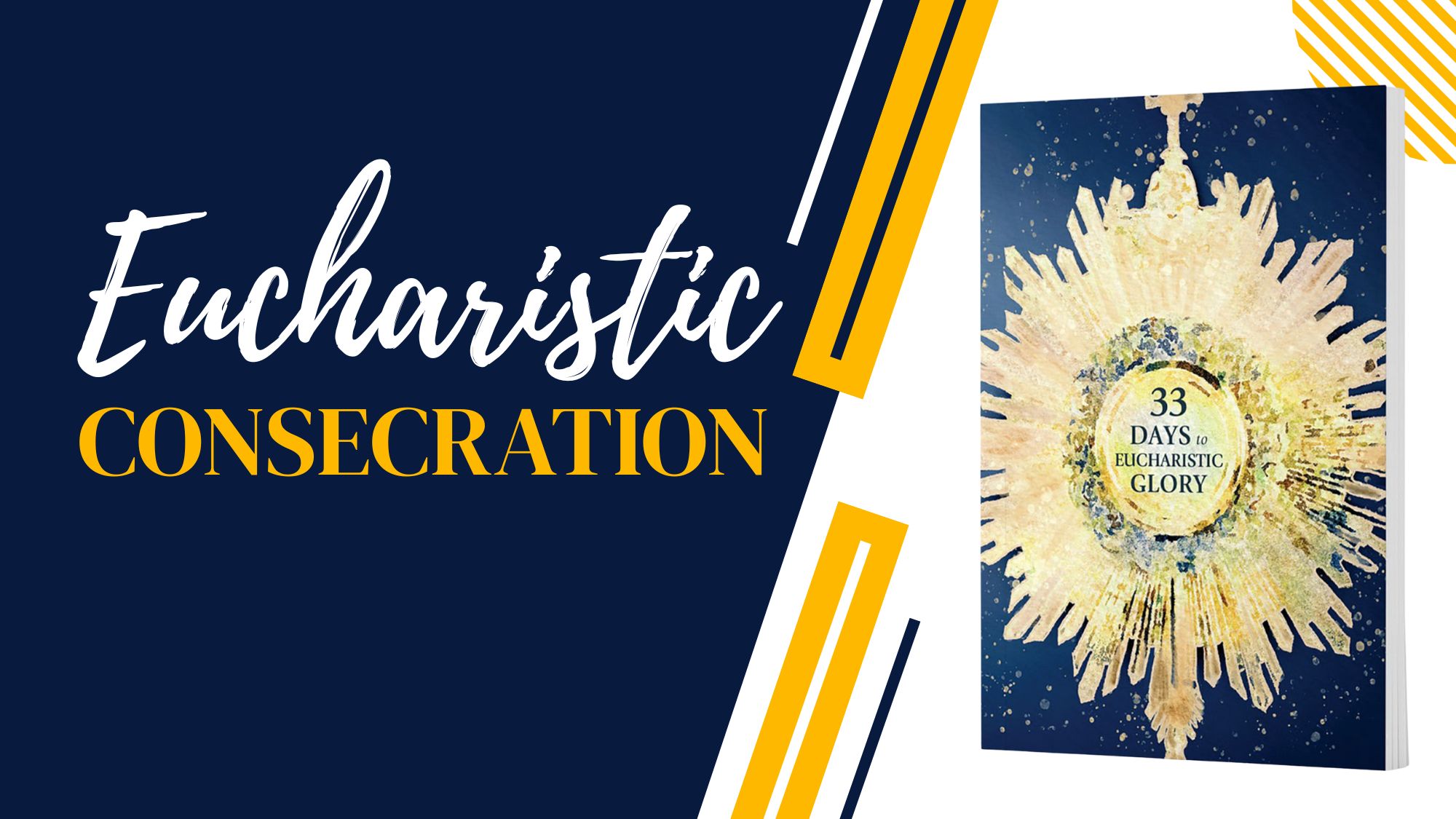 Join us for a 33-day Eucharistic Consecration beginning October 22 and concluding November 23, as we unite with the Diocese in deepening our relationship with Jesus in the Eucharist; books will be distributed at all Masses October 18–19 (available in English, Spanish, and a children’s version) to guide you on this journey of prayer, reflection, and renewal.