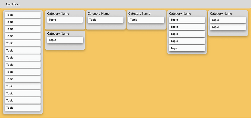 This is an example of a card sort exercise in the UserTesting platform.