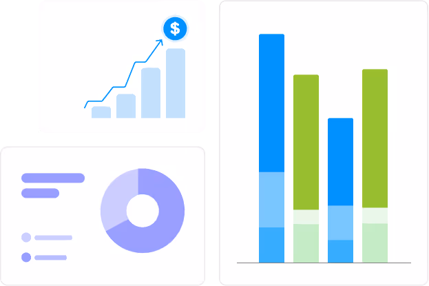Compport analytics dashboard with bar and line charts