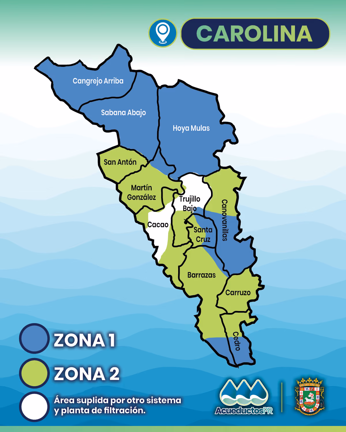 Mapa de la zona de Carolina.