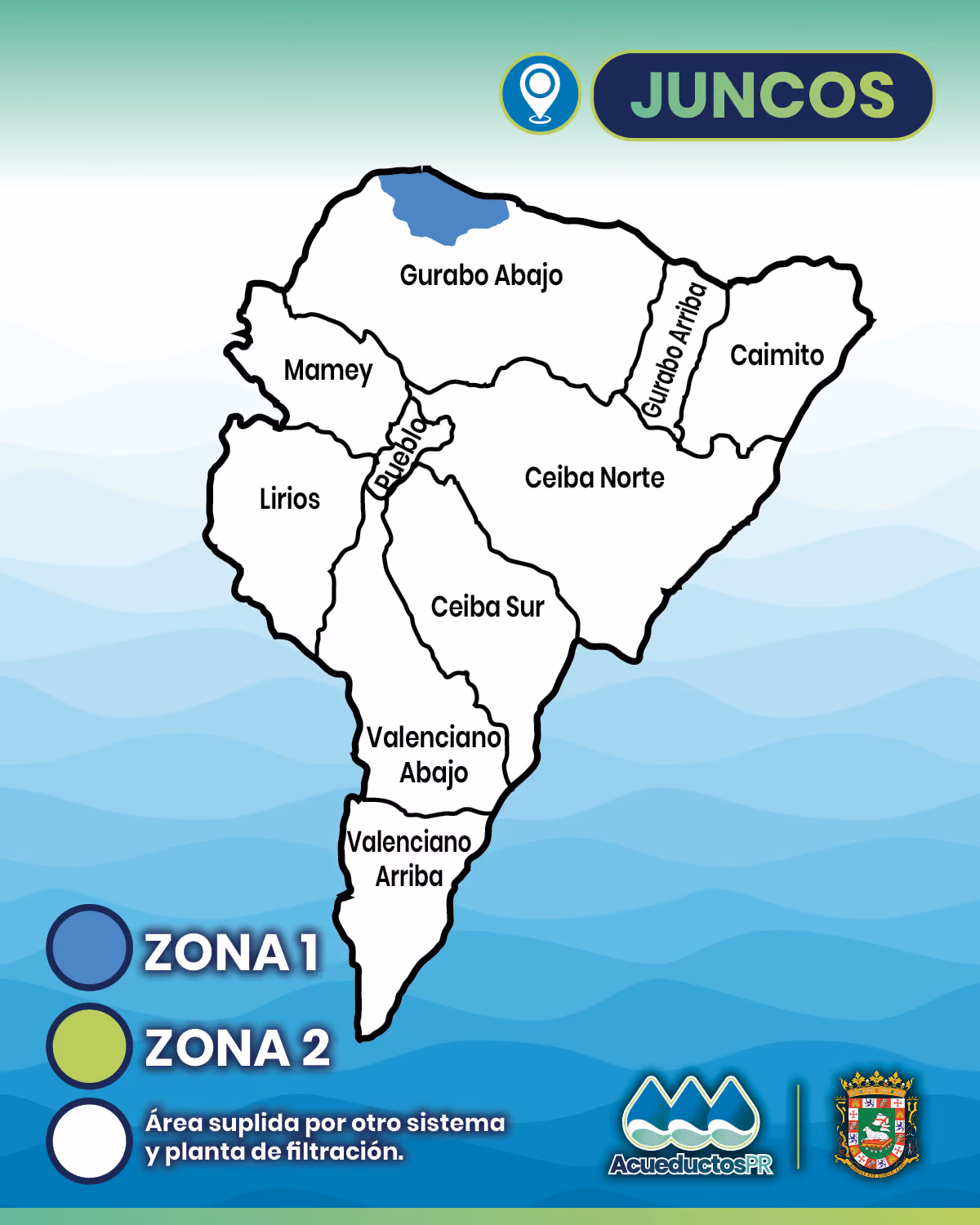 Mapa de la zona de juncos.