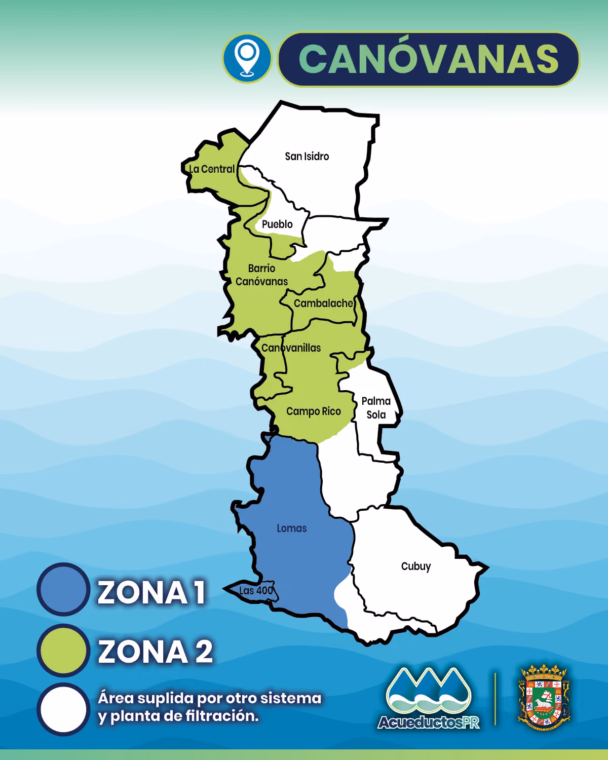 Mapa de la zona de Canóvanas.