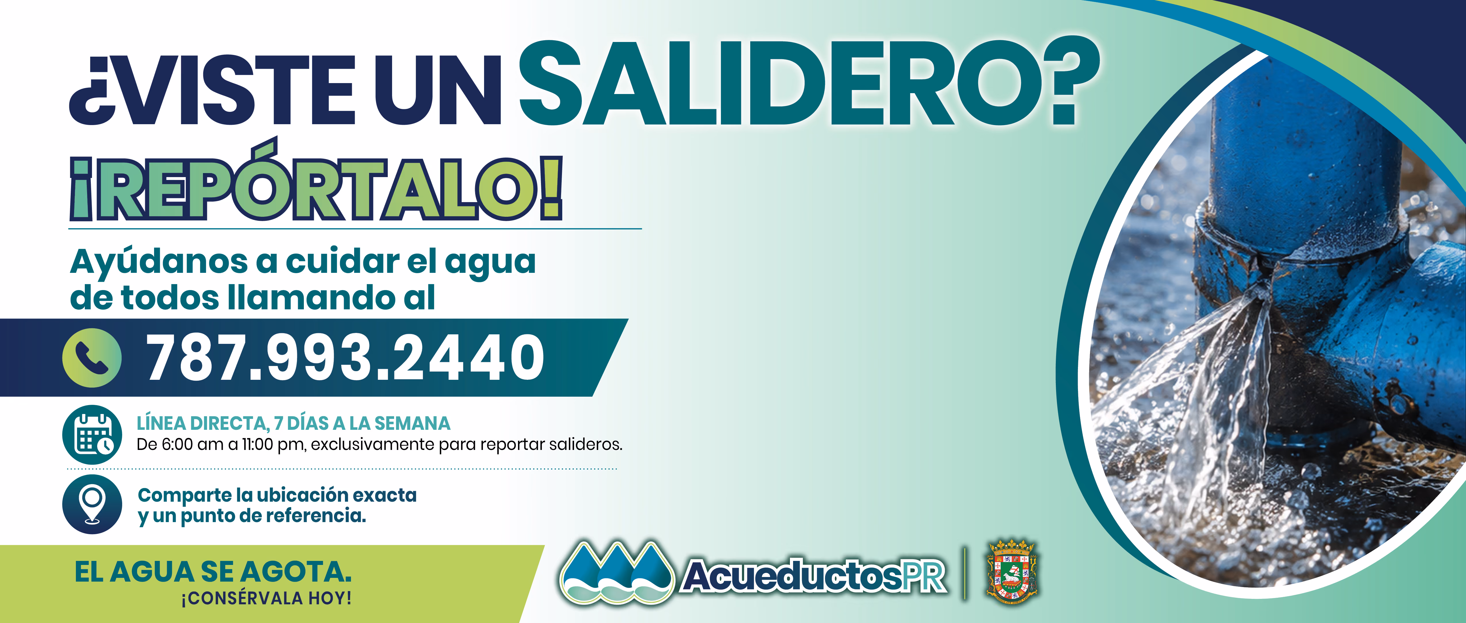 Diseño gráfico indicando que reportes salideros.