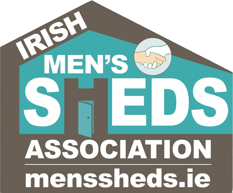 Men's shed logo. Reads 'Irish men's sheds association menssheds.ie'.