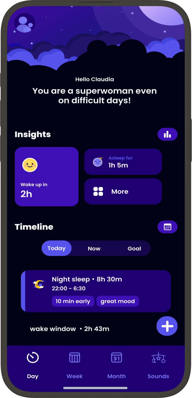 Happy Baby App – today overview