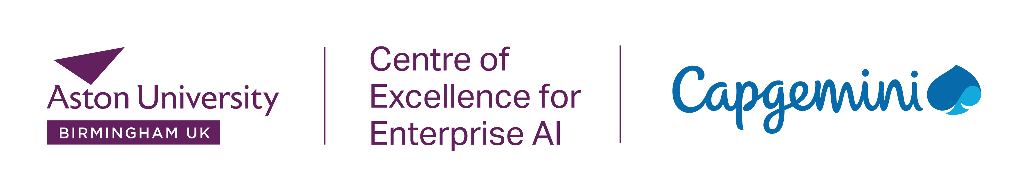 Aston University, Centre of Excellence for Enterprise AI and Capgemini logos