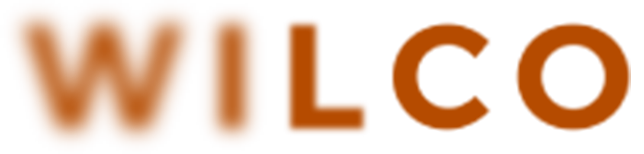 Logo WILCO en lettres majuscules orange sur fond blanc