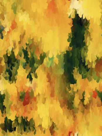 A distorted, indistinct bouquet of blooming yellow flowers.