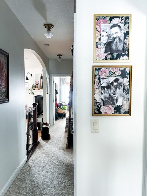 DIY Patterned Photo Mat Using Wallpaper