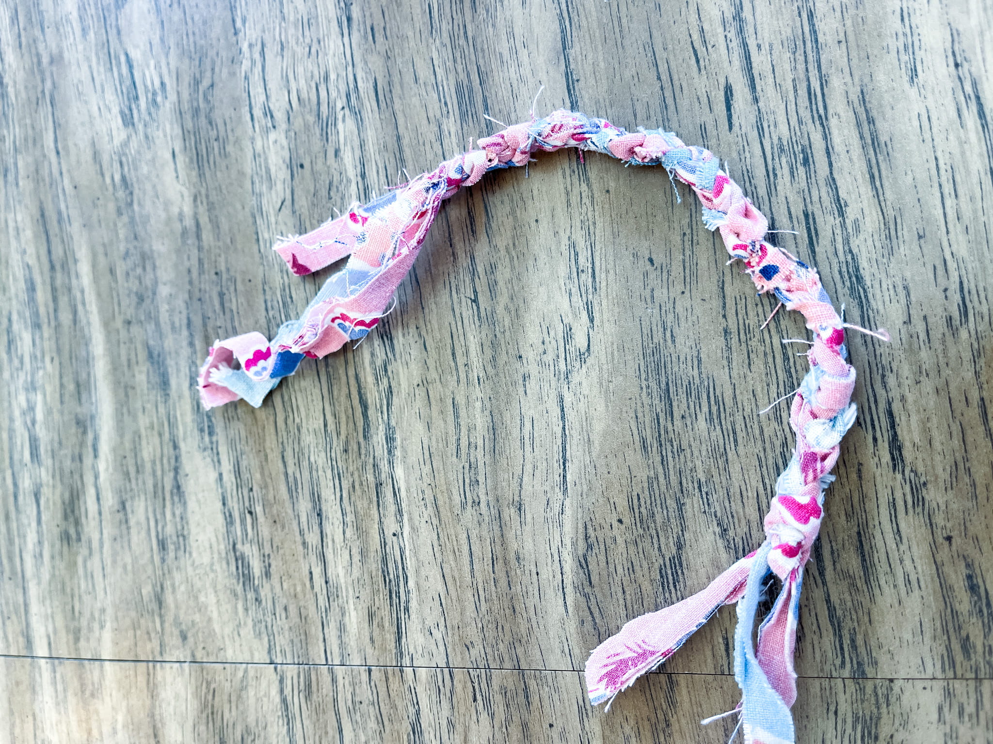 braided strips of vintage fabric