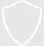 A minimal white outline icon of a classic shield shape, set against a light grey background, symbolizing protection or defense.