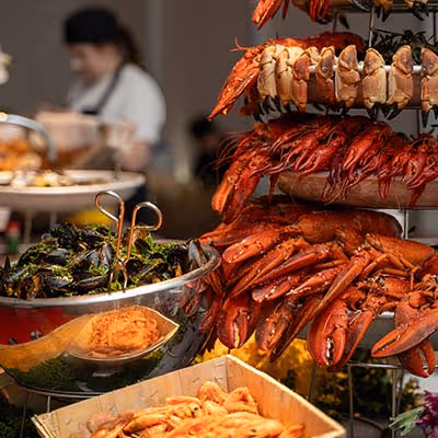 Julbord med familjer