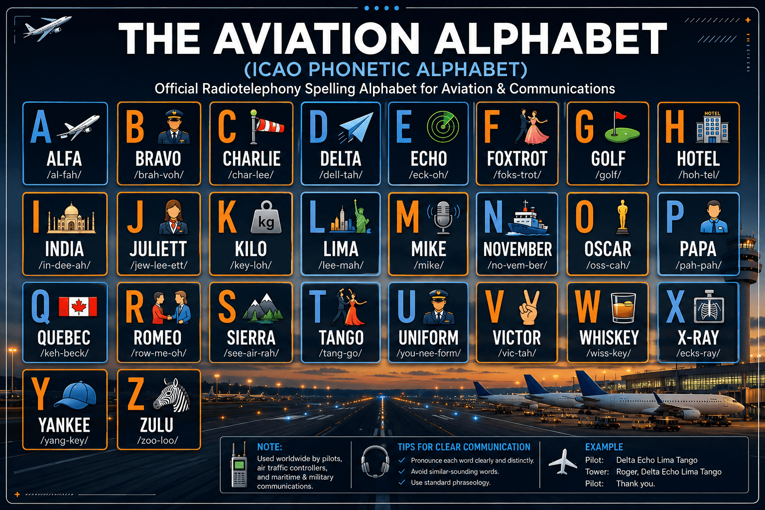 Savannah Aviation blog illustration: How to Memorize the Aviation Alphabet for Flight Training