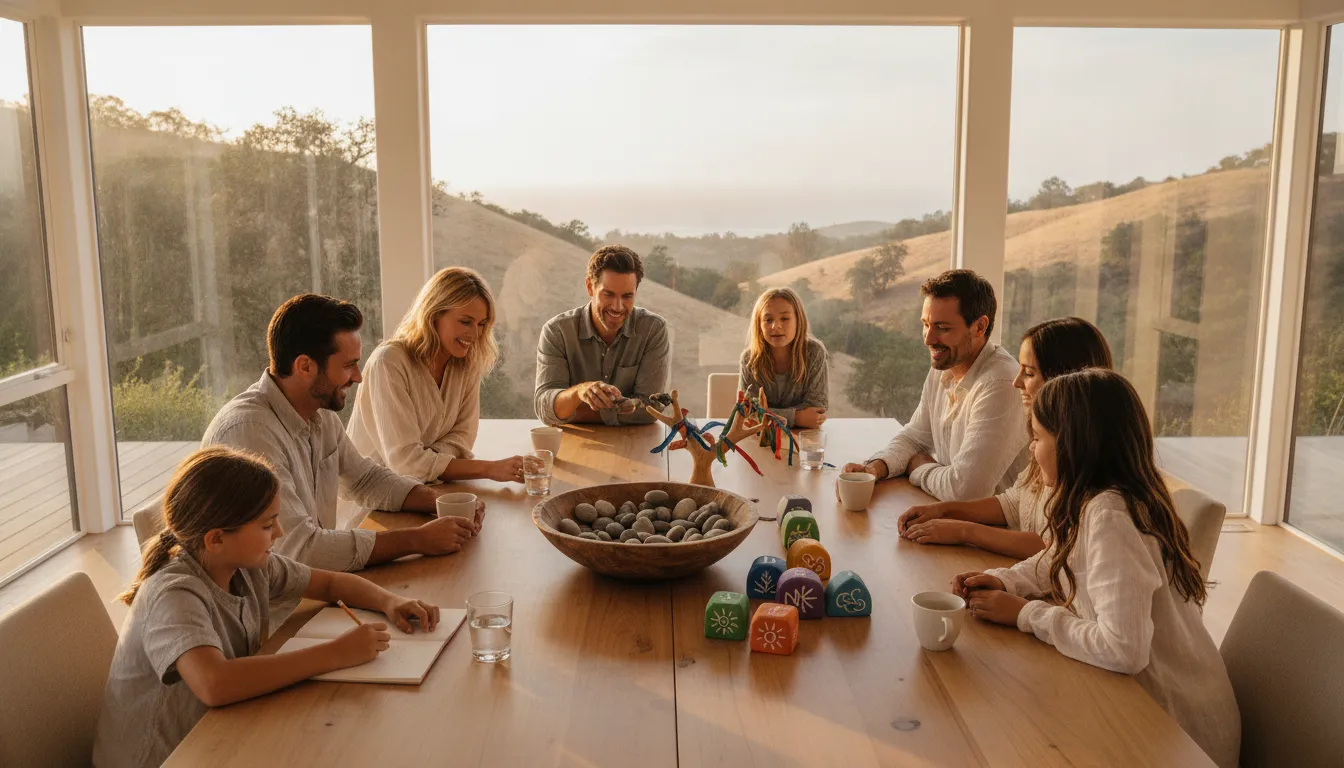 Families coordinating shared usage of a modern California vacation home