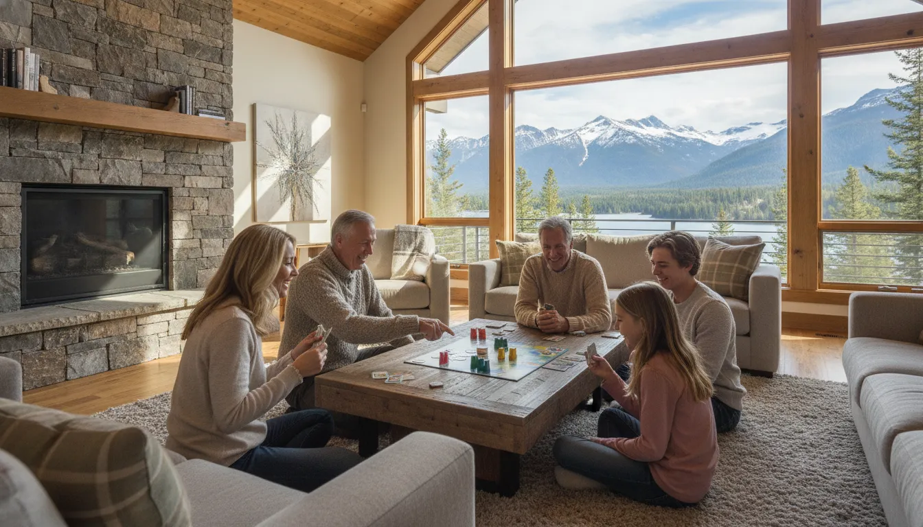 Multigenerational family enjoying a shared luxury vacation home