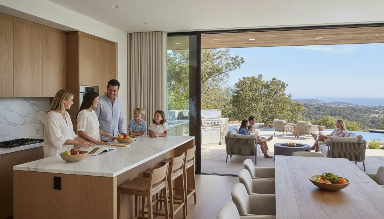 Families sharing a professionally managed vacation home