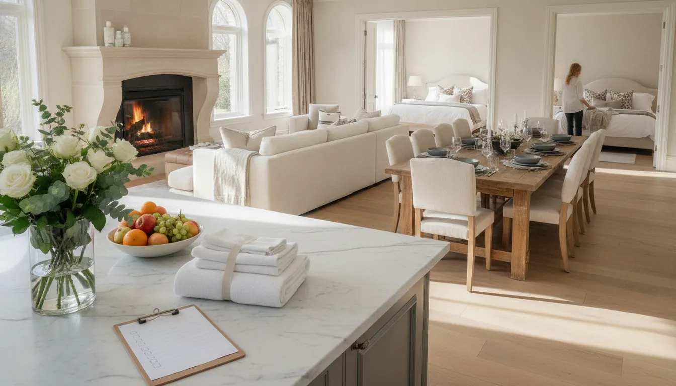 Clean and maintained shared vacation home prepared for a family arrival